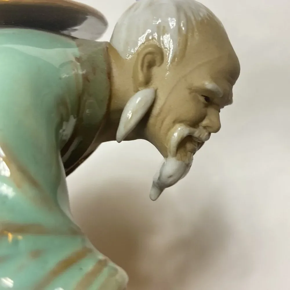 Vintage Mud Man Figurine Fisherman China Ornament